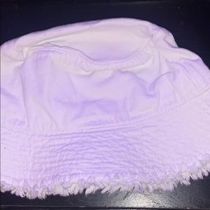 white bucket hat